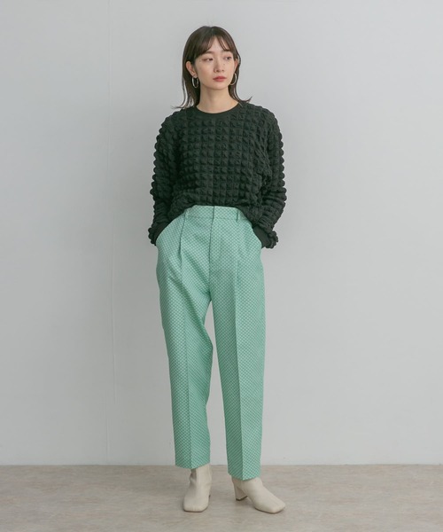 KBF（ケイビーエフ）の「センタープレスジャガードパンツ（その他パンツ・レディース・ブラック/グリーン/イエロー系その他・ONE）」の9枚目の写真