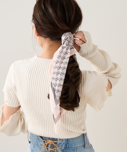 Chico（チコ）の「【新色追加】モノグラムスカーフ（バンダナ/スカーフ・レディース・ブラック/ベージュ/ピンク・FREE）」の9枚目の写真