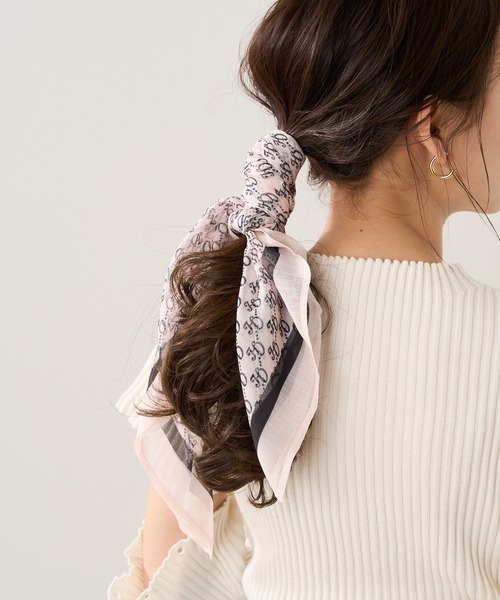 Chico（チコ）の「【新色追加】モノグラムスカーフ（バンダナ/スカーフ・レディース・ブラック/ベージュ/ピンク・FREE）」の10枚目の写真