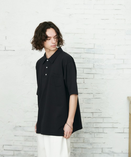 CASPER JOHN（キャスパージョン）の「リラックスポロシャツ（ポロシャツ・メンズ・ホワイト/ブラック・マルチサイズ）」の10枚目の写真