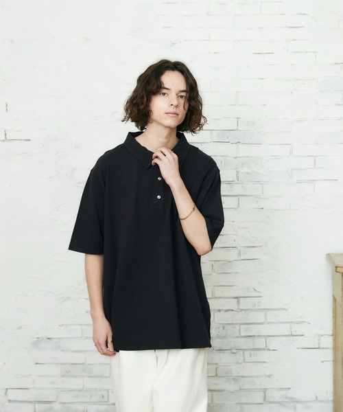 CASPER JOHN（キャスパージョン）の「リラックスポロシャツ（ポロシャツ・メンズ・ホワイト/ブラック・マルチサイズ）」の12枚目の写真