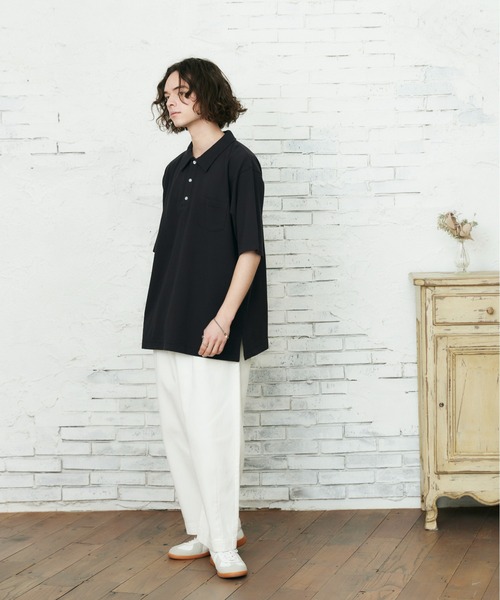 CASPER JOHN（キャスパージョン）の「リラックスポロシャツ（ポロシャツ・メンズ・ホワイト/ブラック・マルチサイズ）」の13枚目の写真