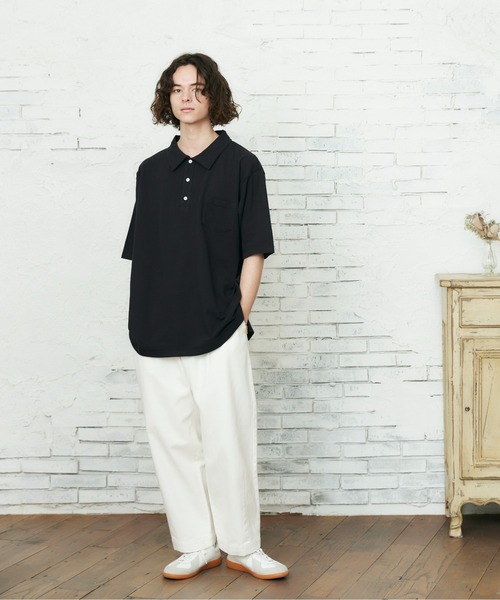 CASPER JOHN（キャスパージョン）の「リラックスポロシャツ（ポロシャツ・メンズ・ホワイト/ブラック・マルチサイズ）」の16枚目の写真