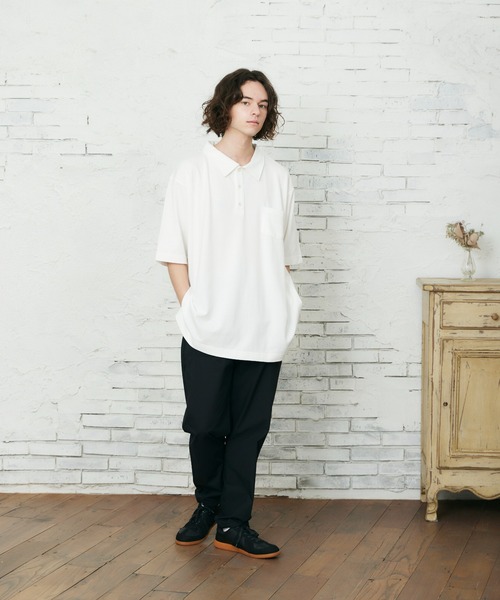 CASPER JOHN（キャスパージョン）の「リラックスポロシャツ（ポロシャツ・メンズ・ホワイト/ブラック・マルチサイズ）」の8枚目の写真