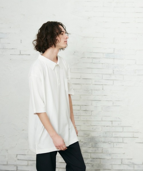 CASPER JOHN（キャスパージョン）の「リラックスポロシャツ（ポロシャツ・メンズ・ホワイト/ブラック・マルチサイズ）」の5枚目の写真