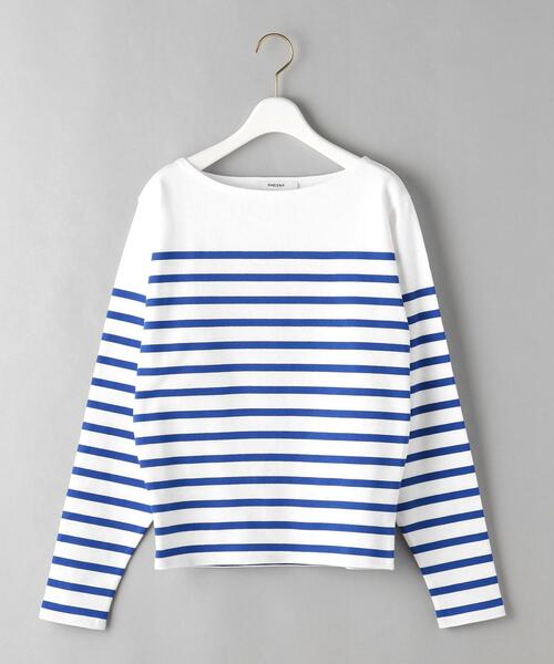 PHEENY（フィーニー）の「＜PHEENY＞ショート バスクボーダー ロングスリーブ プルオーバー Ψ（Tシャツ/カットソー・レディース・オレンジ/コバルトブルー・FREE）」の2枚目の写真