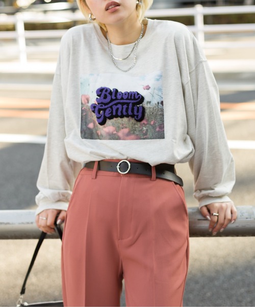 SpRay(スプレイ)の「フォトサガラロングTシャツ(Tシャツ/カットソー・レディース・ブルー/ブラック/オートミール/オフホワイト・FREE)」の22枚目の写真