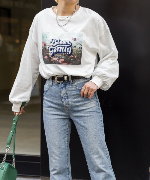 SpRay(スプレイ)の「フォトサガラロングTシャツ(Tシャツ/カットソー・レディース・ブルー/ブラック/オートミール/オフホワイト・FREE)」の7枚目の写真