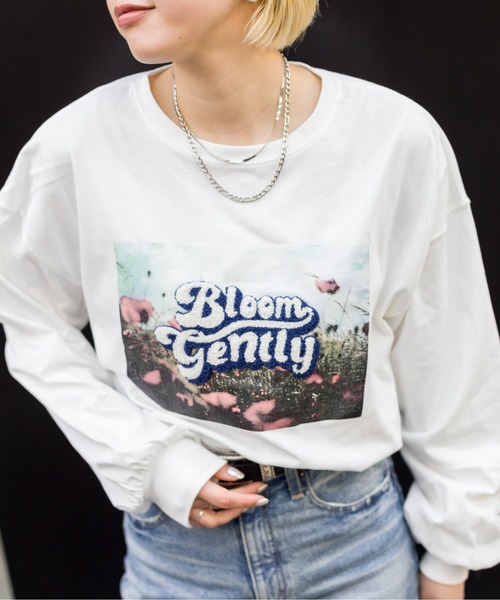 SpRay(スプレイ)の「フォトサガラロングTシャツ(Tシャツ/カットソー・レディース・ブルー/ブラック/オートミール/オフホワイト・FREE)」の5枚目の写真