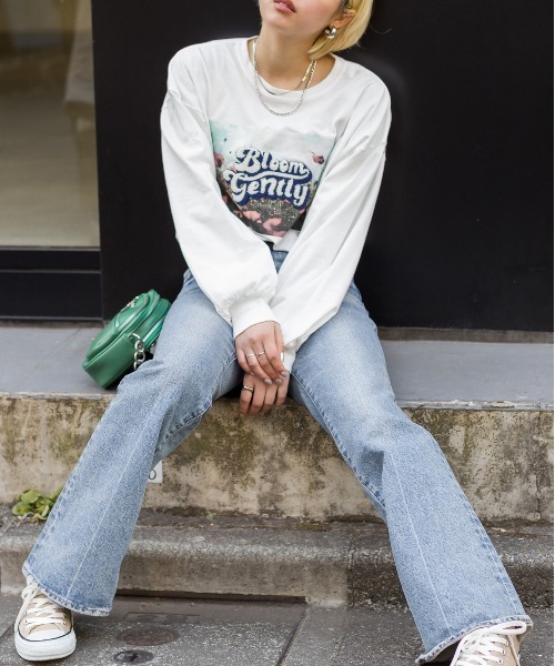 SpRay(スプレイ)の「フォトサガラロングTシャツ(Tシャツ/カットソー・レディース・ブルー/ブラック/オートミール/オフホワイト・FREE)」の9枚目の写真
