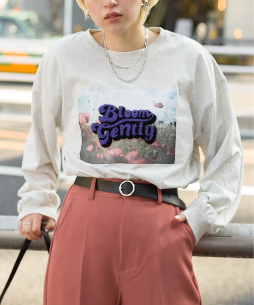SpRay(スプレイ)の「フォトサガラロングTシャツ(Tシャツ/カットソー・レディース・ブルー/ブラック/オートミール/オフホワイト・FREE)」の21枚目の写真