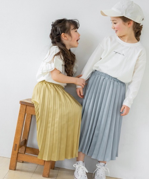 lulpini（ルルピー二）の「kids サテンプリーツスカート（スカート・キッズ・イエロー/ブルー/アイボリー・S/M/L）」の17枚目の写真