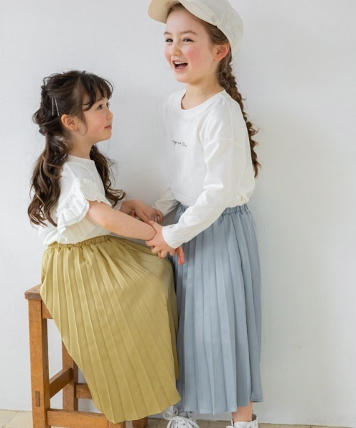 lulpini（ルルピー二）の「kids サテンプリーツスカート（スカート・キッズ・イエロー/ブルー/アイボリー・S/M/L）」の18枚目の写真