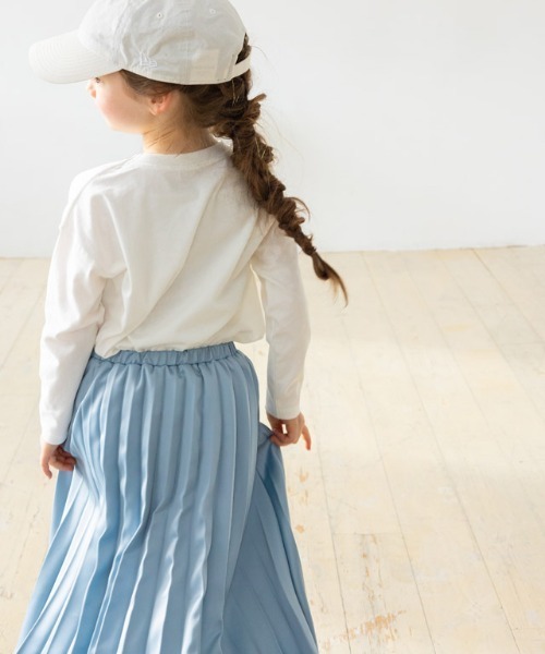 lulpini（ルルピー二）の「kids サテンプリーツスカート（スカート・キッズ・イエロー/ブルー/アイボリー・S/M/L）」の9枚目の写真