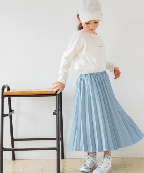 lulpini（ルルピー二）の「kids サテンプリーツスカート（スカート・キッズ・イエロー/ブルー/アイボリー・S/M/L）」の10枚目の写真