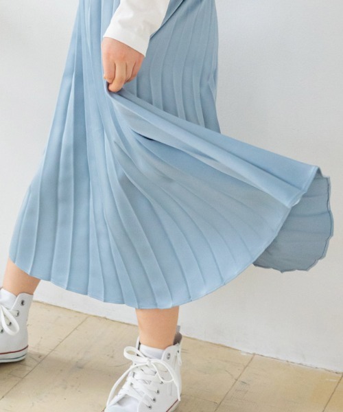 lulpini（ルルピー二）の「kids サテンプリーツスカート（スカート・キッズ・イエロー/ブルー/アイボリー・S/M/L）」の12枚目の写真