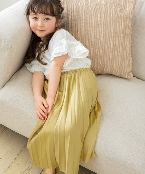 lulpini（ルルピー二）の「kids サテンプリーツスカート（スカート・キッズ・イエロー/ブルー/アイボリー・S/M/L）」の14枚目の写真