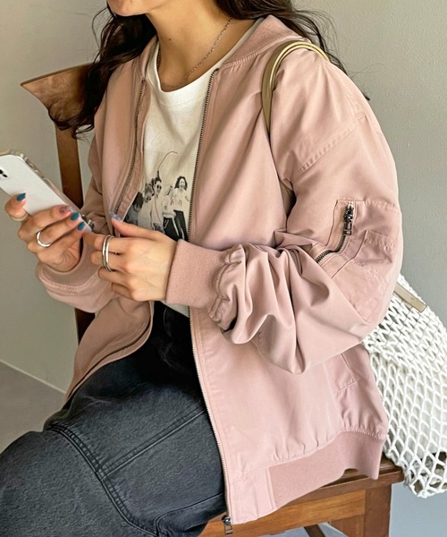 DISCOAT（ディスコート）の「カラーMA-1（MA-1・メンズ・ブラック/ベージュ/カーキ/サックスブルー/ピンク・MEDIUM/LARGE/X-LARGE）」の5枚目の写真