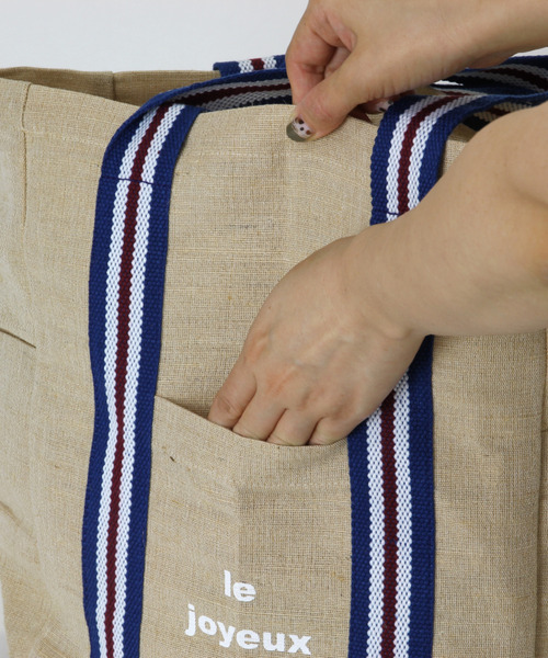 SPICE OF LIFE（スパイス オブ ライフ）の「インポート インド製 LESS DRESS TOTE BAG ジュート×コットン混 トートバッグ Mサイズ [Wisteria/ウィステリア]（トートバッグ・レディース・ベージュ系その他/ベージュ系その他2/ベージュ系その他3・ONE SIZE）」の9枚目の写真