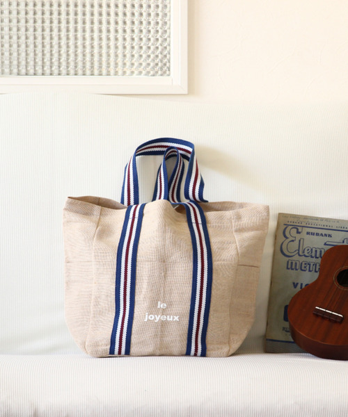 SPICE OF LIFE（スパイス オブ ライフ）の「インポート インド製 LESS DRESS TOTE BAG ジュート×コットン混 トートバッグ Mサイズ [Wisteria/ウィステリア]（トートバッグ・レディース・ベージュ系その他/ベージュ系その他2/ベージュ系その他3・ONE SIZE）」の4枚目の写真