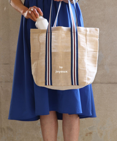 SPICE OF LIFE（スパイス オブ ライフ）の「インポート インド製 LESS DRESS TOTE BAG ジュート×コットン混 トートバッグ Mサイズ [Wisteria/ウィステリア]（トートバッグ・レディース・ベージュ系その他/ベージュ系その他2/ベージュ系その他3・ONE SIZE）」の16枚目の写真