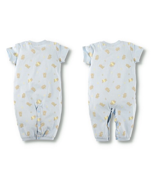 BRANSHES（ブランシェス）の「くま柄半袖2WAYオール（ロンパース・キッズ・ブルー/アイボリー・FREE）」の12枚目の写真