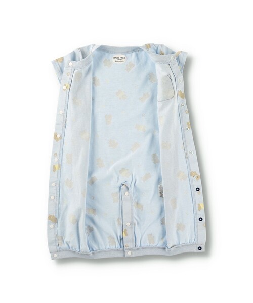 BRANSHES（ブランシェス）の「くま柄半袖2WAYオール（ロンパース・キッズ・ブルー/アイボリー・FREE）」の13枚目の写真