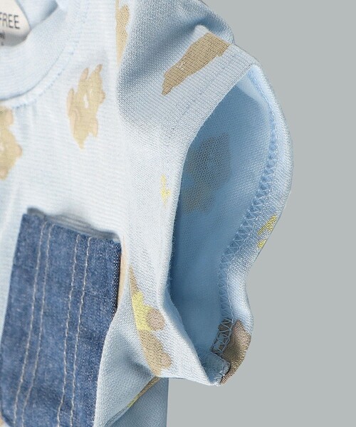 BRANSHES（ブランシェス）の「くま柄半袖2WAYオール（ロンパース・キッズ・ブルー/アイボリー・FREE）」の16枚目の写真