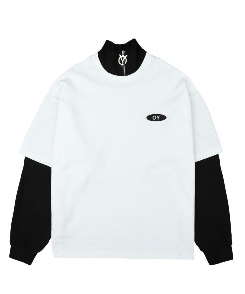 OY(オーワイ)の「【OY/オーワイ】LAYERED ZIPPER POLA LONG SLEEVE/ジッパーポロ ハーフジップ ロンT 長袖Tシャツ(ポロシャツ・メンズ・グレー/ブラック/ホワイト・ONE SIZE)」の4枚目の写真