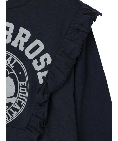 Green　Parks（グリーンパークス）の「肩フリルカレッジプリントチュニック（Tシャツ/カットソー・レディース・アイボリー/ネイビー/カーキ・FREE）」の19枚目の写真