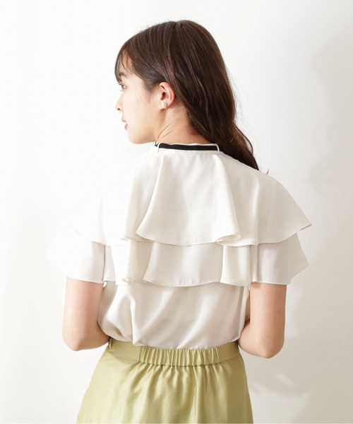 PROPORTION BODY DRESSING(プロポーションボディドレッシング)の「【美人百花5月号掲載 宇垣美里さん着用商品】ケープボウタイブラウス / 1212110410(シャツ/ブラウス・レディース・ホワイト系その他/ネイビー/パープル・MEDIUM/SMALL)」の10枚目の写真