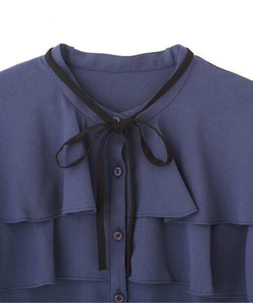 PROPORTION BODY DRESSING(プロポーションボディドレッシング)の「【美人百花5月号掲載 宇垣美里さん着用商品】ケープボウタイブラウス / 1212110410(シャツ/ブラウス・レディース・ホワイト系その他/ネイビー/パープル・MEDIUM/SMALL)」の19枚目の写真