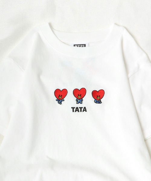 BT21（ビーティーイシビル）の「BT21 3匹キャラクター刺繍ボックスシルエットTシャツ（Tシャツ/カットソー・レディース・ホワイト系1/ホワイト系2/ホワイト系3/ホワイト系4/ホワイト系5/ホワイト系6/ホワイト系7・M）」の4枚目の写真