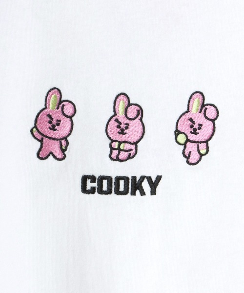 BT21（ビーティーイシビル）の「BT21 3匹キャラクター刺繍ボックスシルエットTシャツ（Tシャツ/カットソー・レディース・ホワイト系1/ホワイト系2/ホワイト系3/ホワイト系4/ホワイト系5/ホワイト系6/ホワイト系7・M）」の18枚目の写真