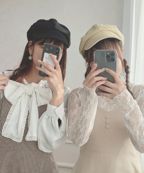 apres jour(アプレジュール)の「【apres jour×ARIAZ】無地キャスケット(キャスケット・レディース・ブラック/アイボリー・FREE)」の3枚目の写真