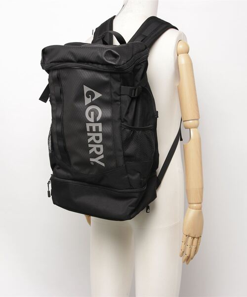 GERRY(ジェリー)の「【GERRY/ジェリー】ボックス型バックパック(レインカバー付き)(バックパック/リュック・メンズ・ブラック×グレー/ブラック×ブラック/ブラック系その他・FREE)」の8枚目の写真