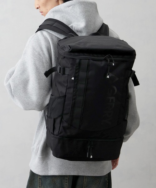 GERRY（ジェリー）の「【GERRY/ジェリー】ボックス型バックパック（レインカバー付き）（バックパック/リュック・メンズ・ブラック×グレー/ブラック×ブラック/ブラック系その他・FREE）」の14枚目の写真