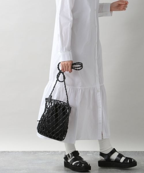 RAGEBLUE（レイジブルー）の「フェイクレザーメッシュバッグ（ショルダーバッグ・レディース・ブラック/イエロー・FREE）」の5枚目の写真