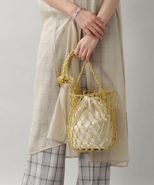 RAGEBLUE（レイジブルー）の「フェイクレザーメッシュバッグ（ショルダーバッグ・レディース・ブラック/イエロー・FREE）」の9枚目の写真