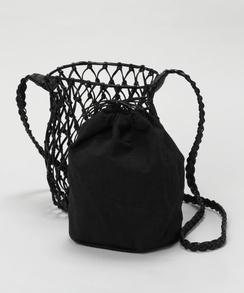 RAGEBLUE（レイジブルー）の「フェイクレザーメッシュバッグ（ショルダーバッグ・レディース・ブラック/イエロー・FREE）」の7枚目の写真