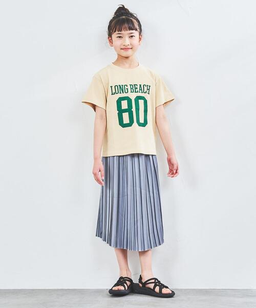 coen（コーエン）の「サテンプリーツギャザースカート（スカート・キッズ・コバルトブルー/グレー・110/130/150）」の3枚目の写真