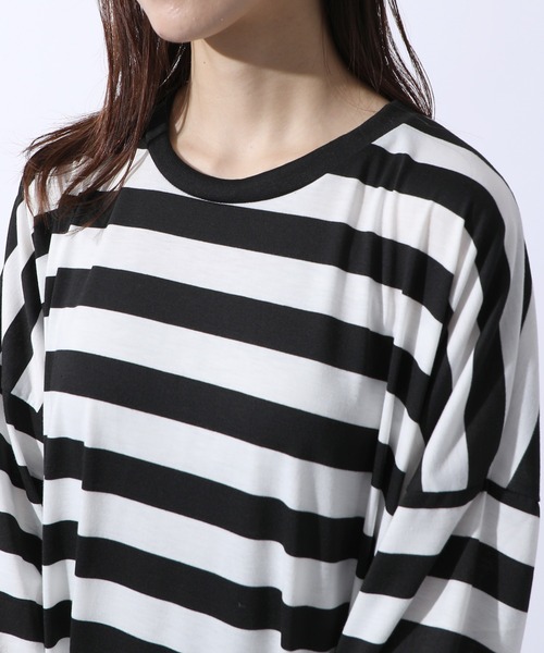 MAISON BREEZE(メゾンブリーズ)の「【MAISON BREEZE】オーバーサイズモノトーンワンピース SCCH83(ワンピース・レディース・ブラック/マルチ・4/3)」の7枚目の写真