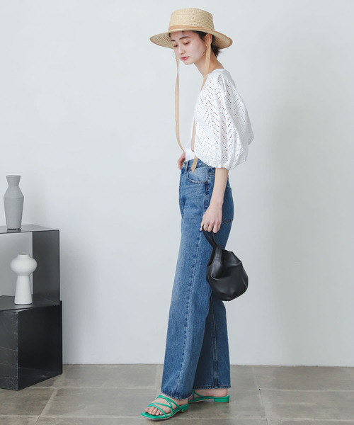 SENSE OF PLACE by URBAN RESEARCH（センスオブプレイスバイアーバンリサーチ）の「レースドッキングトップ（Tシャツ/カットソー・レディース・ライトブルー/ブラック/オフホワイト・ONE）」の16枚目の写真