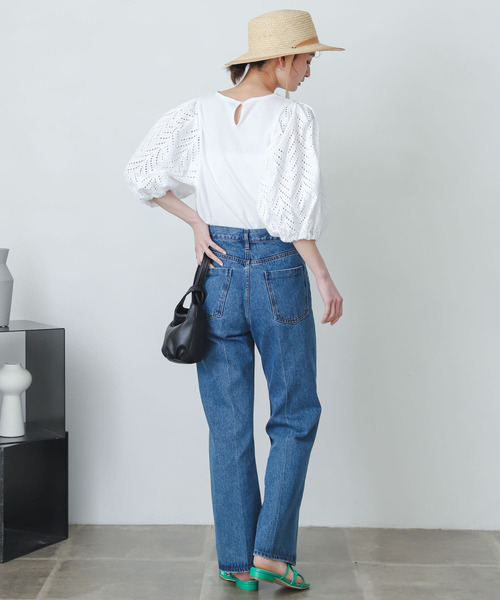 SENSE OF PLACE by URBAN RESEARCH（センスオブプレイスバイアーバンリサーチ）の「レースドッキングトップ（Tシャツ/カットソー・レディース・ライトブルー/ブラック/オフホワイト・ONE）」の18枚目の写真