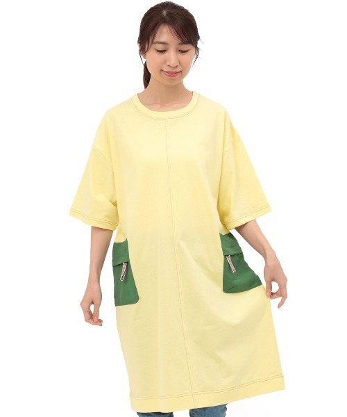 チチカカ（チチカカ）の「吸汗速乾ポケットワンピース（ワンピース・レディース・ライトブルー/ブラック/イエロー・FREE）」の10枚目の写真