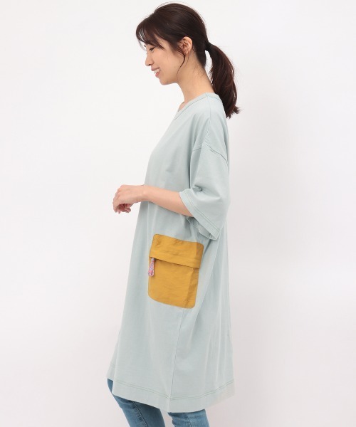 チチカカ（チチカカ）の「吸汗速乾ポケットワンピース（ワンピース・レディース・ライトブルー/ブラック/イエロー・FREE）」の13枚目の写真