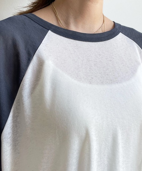 DouDou（ドゥドゥ）の「シアーロンTEE（Tシャツ/カットソー・レディース・ベージュ/オフホワイト・FREE）」の14枚目の写真