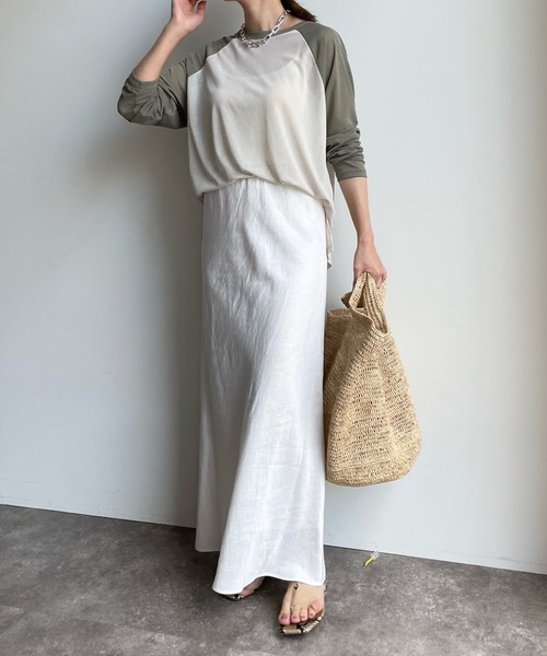 DouDou（ドゥドゥ）の「シアーロンTEE（Tシャツ/カットソー・レディース・ベージュ/オフホワイト・FREE）」の6枚目の写真