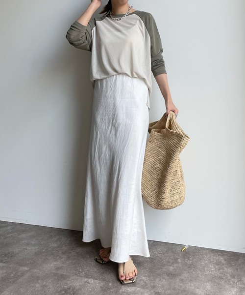 DouDou（ドゥドゥ）の「シアーロンTEE（Tシャツ/カットソー・レディース・ベージュ/オフホワイト・FREE）」の4枚目の写真