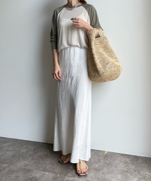 DouDou（ドゥドゥ）の「シアーロンTEE（Tシャツ/カットソー・レディース・ベージュ/オフホワイト・FREE）」の16枚目の写真